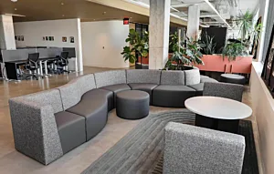 Project Summary atmosphere tv office lounge modular seating austin tx