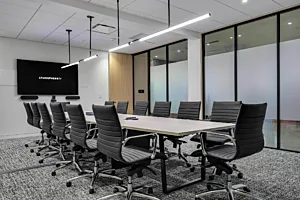 Atmosphere tv conference room meeting table austin tx