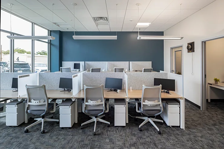 Modern office benching commercial workstations