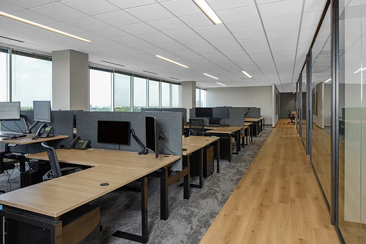 Modern open office benching commercial workstations